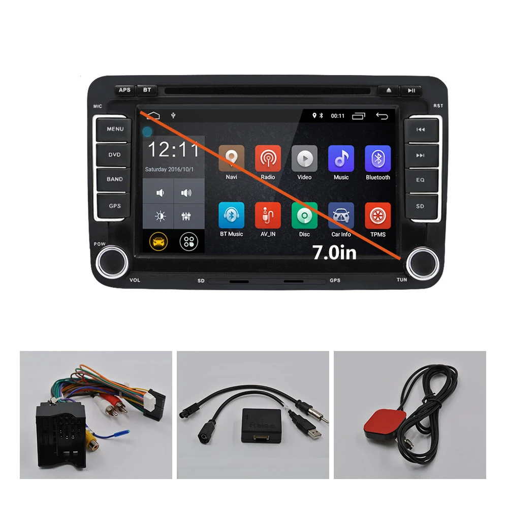AMPrime автомобильный мультимедийный плеер Android " gps Авторадио 2 Din USB для Volkswagen/VW/Passat/POLO/GOLF/Skoda/Seat/Leon радио Wifi