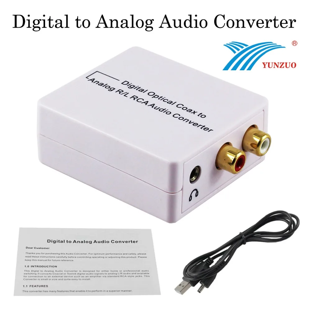 High Quality Digital To Analogue Audio Converter Support Toslink Coaxial Optical Coax to Analog R/L RCA CE FCC |