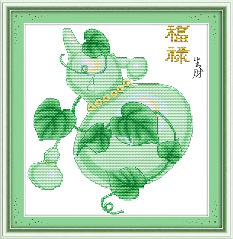 

Happiness and affluence bring money cross stitch kit print canvas stitching embroidery DIY handmade needlework