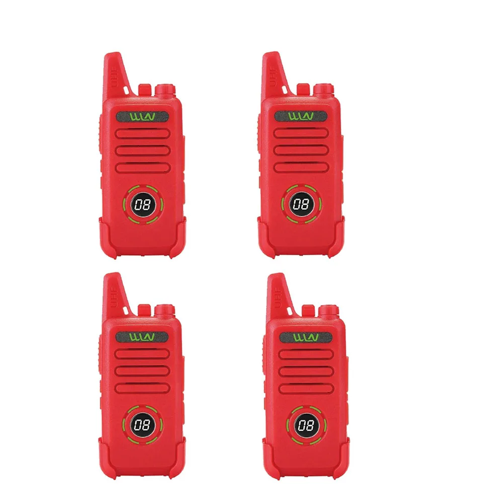 4PCS-KD-C1plus-Red 4 шт. Мини Портативная рация UHF 5 Вт Любительское радио KD-C1 plus RT22 Plus Портативная радиостанция Conmunicator трансивер радиоприемник - Цвет: 4PCS-KD-C1plus-Red