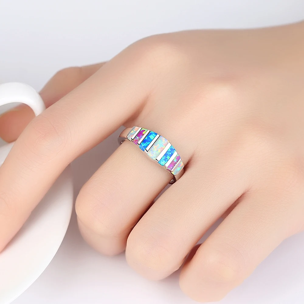 silver ring Fashion Woman Girl Party Wedding Silver Ring colourful stone HDSWAQCK | Украшения и аксессуары
