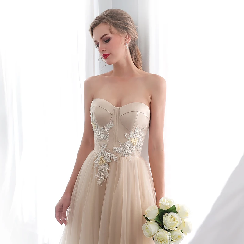 Forevergracedress платья подружки невесты цвета шампань трапециевидные милые свадебные