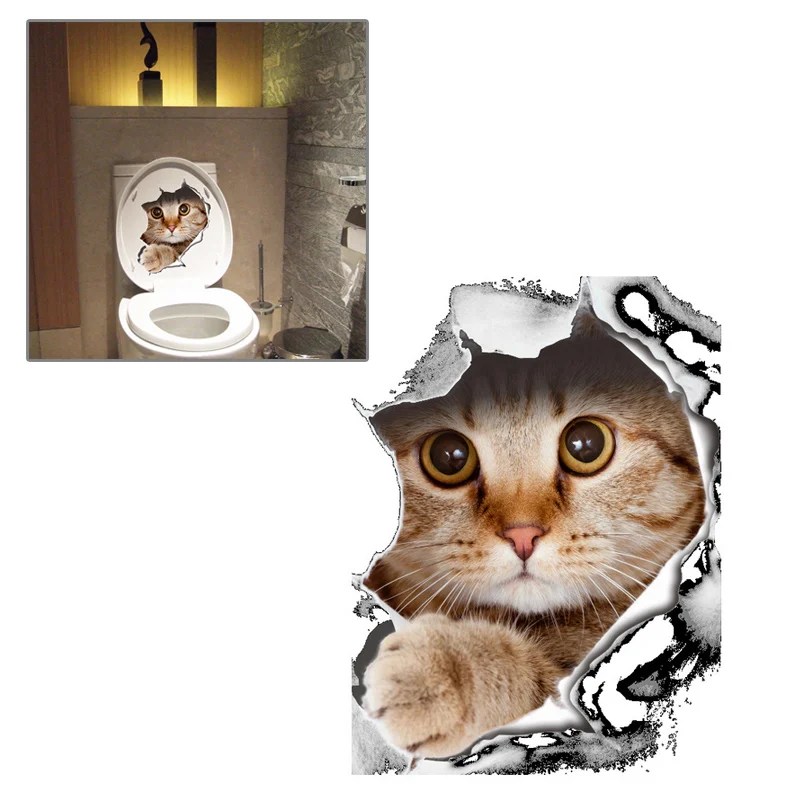Hoomall 3D мультяшный стикер на стену милый кот собака водонепроницаемый обновленный