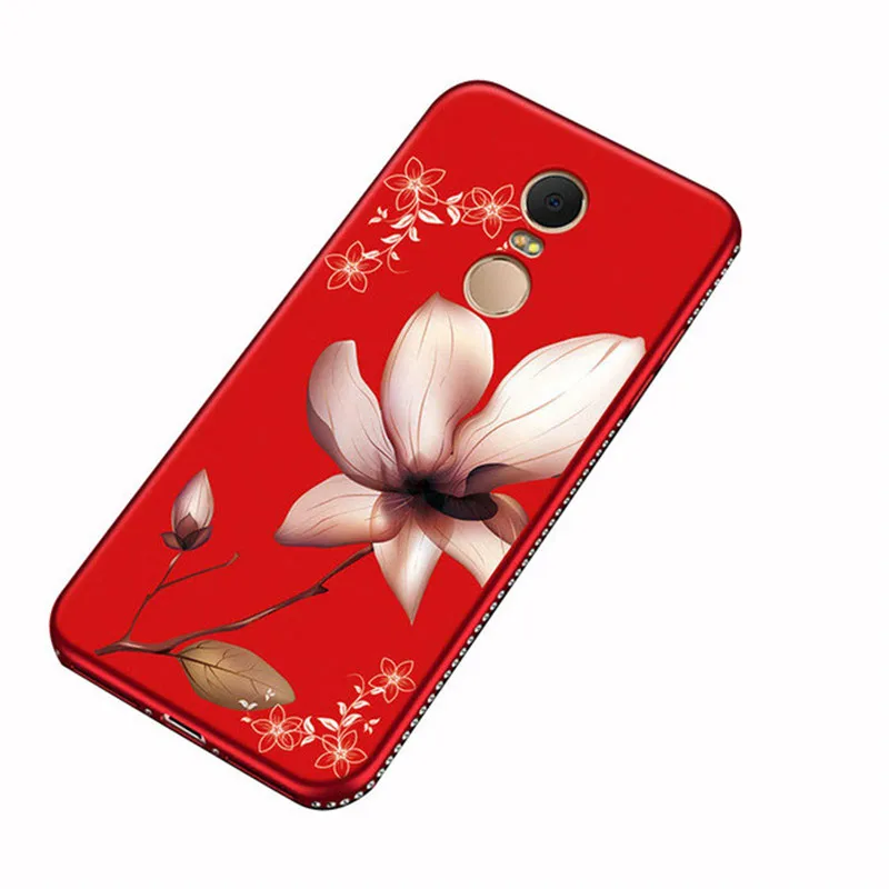 5 Plus Стразы рамка чехол для Redmi 6 6A 7A Y1 Y2 Note 3 4 4X 5A Prime 7 роскошный 3D рельефным цветочным узором Мягкий силиконовый чехол