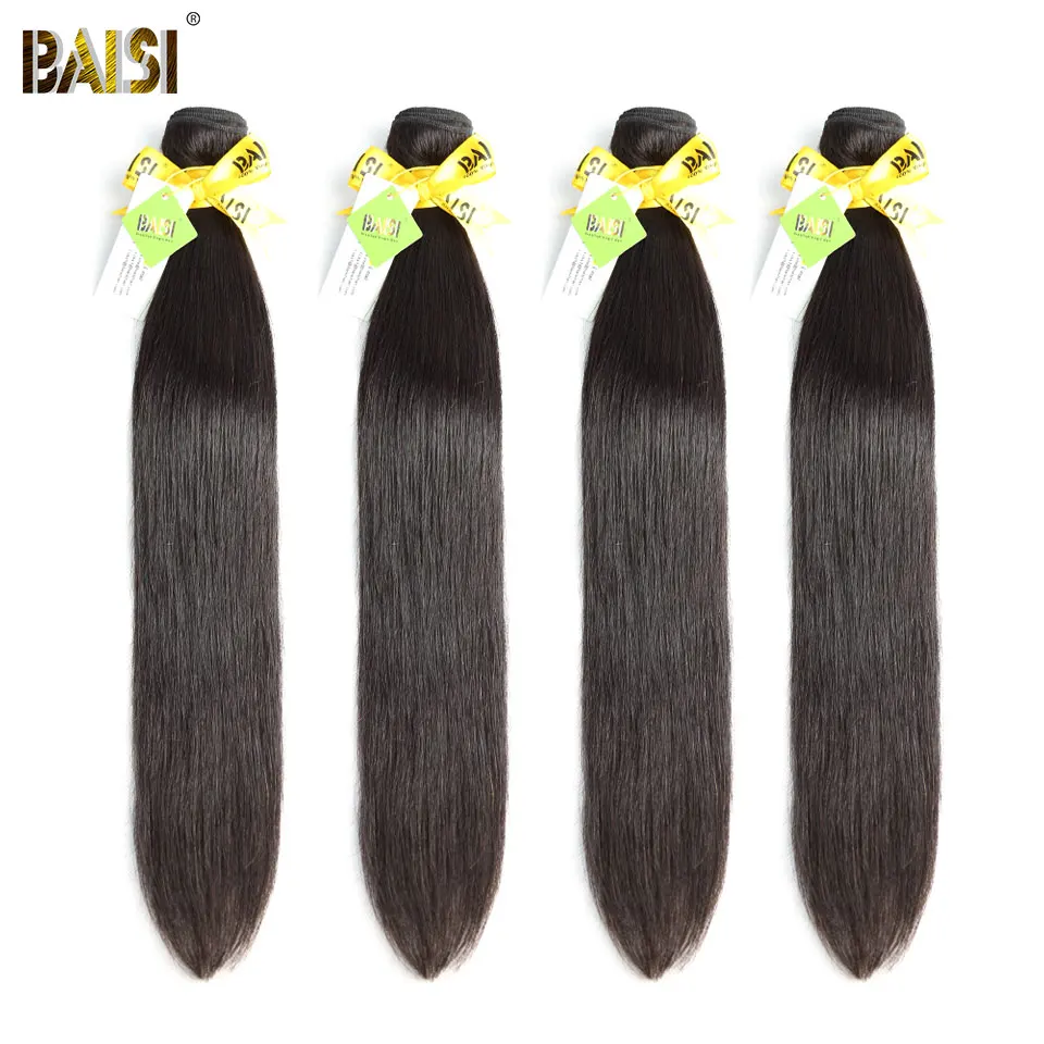 BAISI Hair 100% необработанные человеческие волосы бразильские 10А натуральные