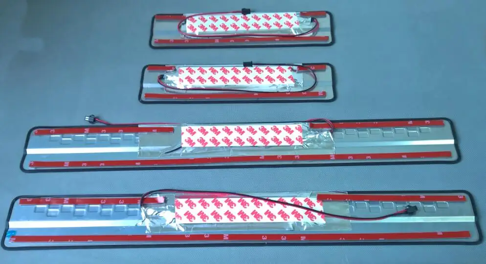 Нержавеющая сталь LED синий свет Добро пожаловать педаль порога крышка Накладка