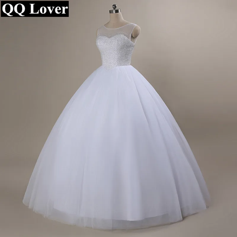 Женское бальное платье QQ Lover на бретельках с жемчугом и бусинами 2019|wedding gowns|bridal