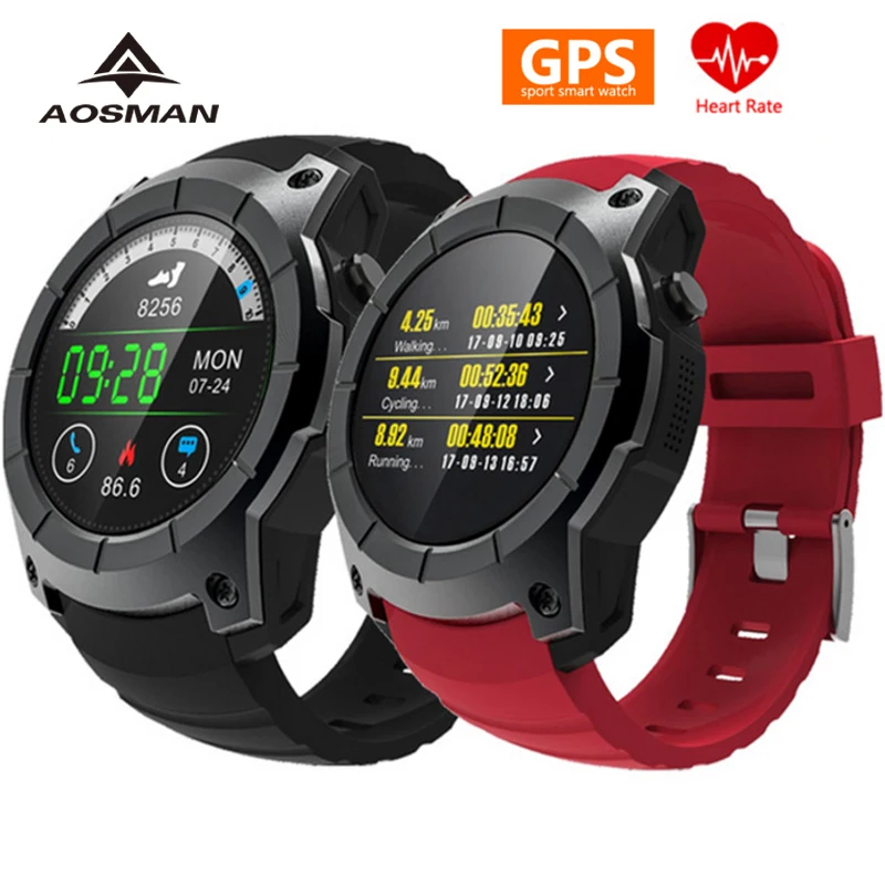 AOSMAN 2018 GPS спортивные часы sim-карта связь монитор сердечного ритма Smartwatch