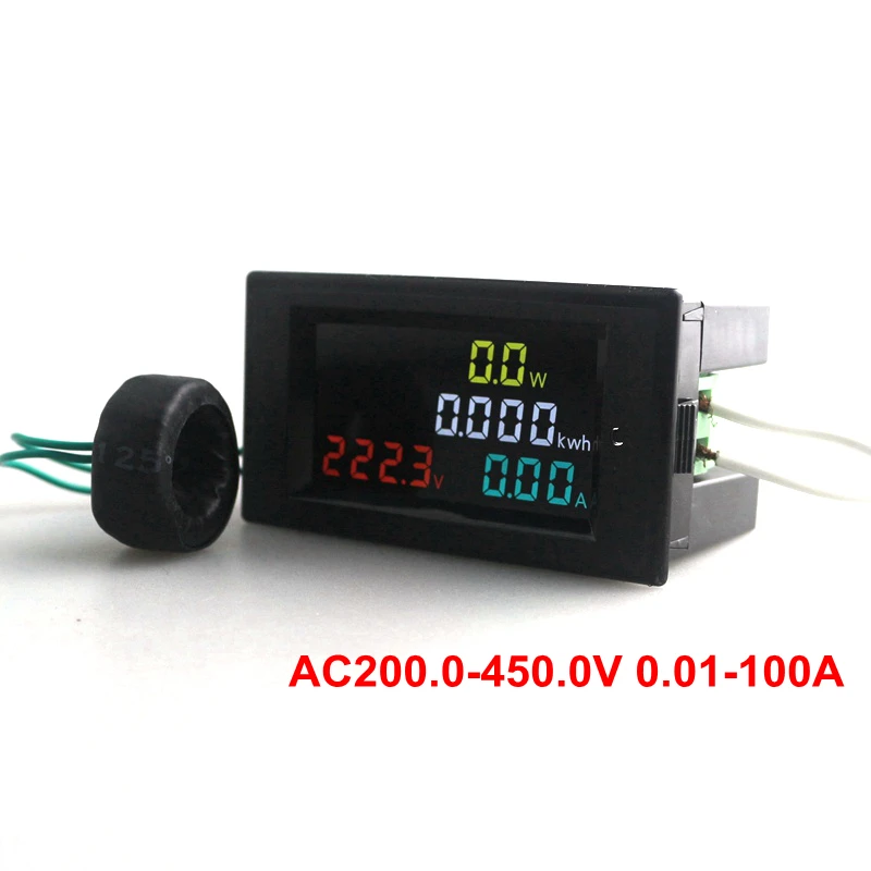 Цифровой светодиодный вольтметр переменного тока амперметр 200 0-450 0 В 01-100A HD