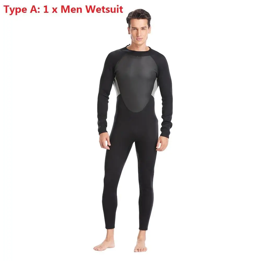 Type A Men Wetsuit Мужской Цельный неопреновый 3 мм водолазный костюм, гидрокостюм с длинным рукавом, Женский гидрокостюм, гидрокостюм для подводного плавания, купальный костюм для предотвращения медузы, костюм для женщин - Цвет: Type A Men Wetsuit