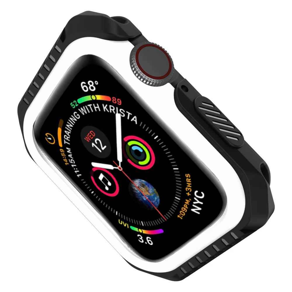 Жесткий защитный чехол из силикона и поликарбоната для Apple Watch 5, 4, 40 мм, 44 мм, защитный чехол-бампер для iWatch Band Series 3, 2, 1, 38 мм, 42 мм