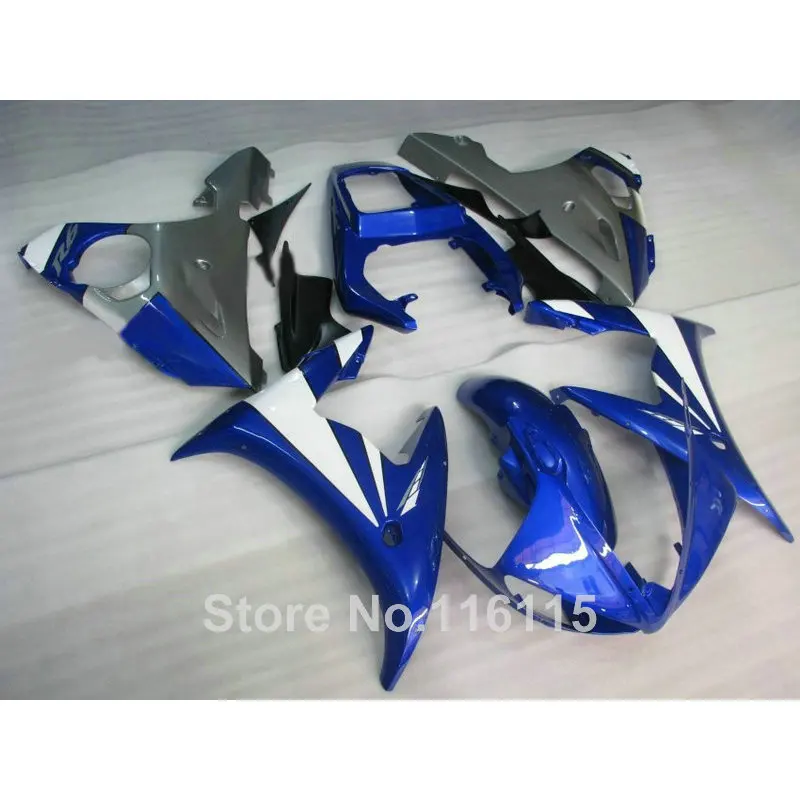 Комплект обтекателей из АБС пластика для YAMAHA R6 03 04 05 синий белый черный YZF 2003 2004 2005