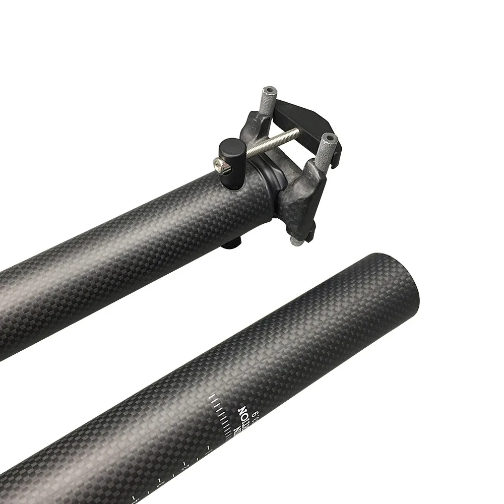 Matte 3K Carbon Folding Bike Seat Post Bicycle Tube 33.9/34.9*580MM For MTB / Road Parts | Спорт и развлечения