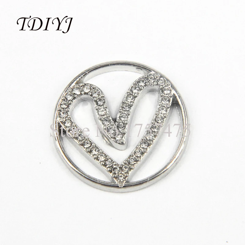 

TDIYJ New Arrival 22mm Floating Locket Window Plates Heart Floating Charms for Floating Locket as Girlfriend Gifts 10pcs