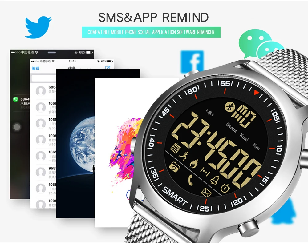 SYNOKE Smart Watch Sport Водонепроницаемый шагомеры сообщение напоминание Bluetooth открытый плавательный мужчины smartwatch для ios телефона Android смарт часы электронные часы спортивные часы фитнес часы