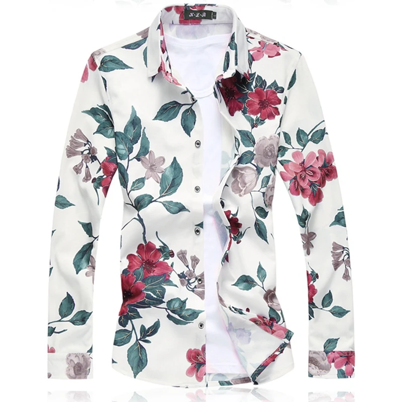 Мужская рубашка с длинным рукавом весенняя большого размера 5XL | одежда