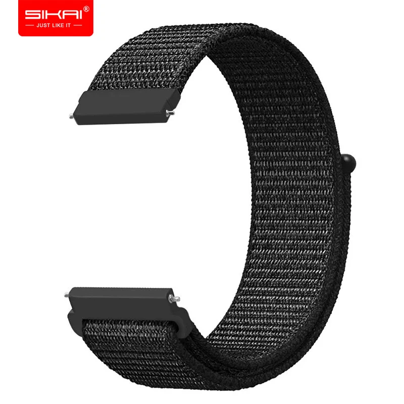 Для Amazfit bip GTR 42 мм ремешок Ticwatch E samsung gear S2 Huami умные часы SIKAI 20 мм нейлоновый спортивный ремешок на липучке дышащий