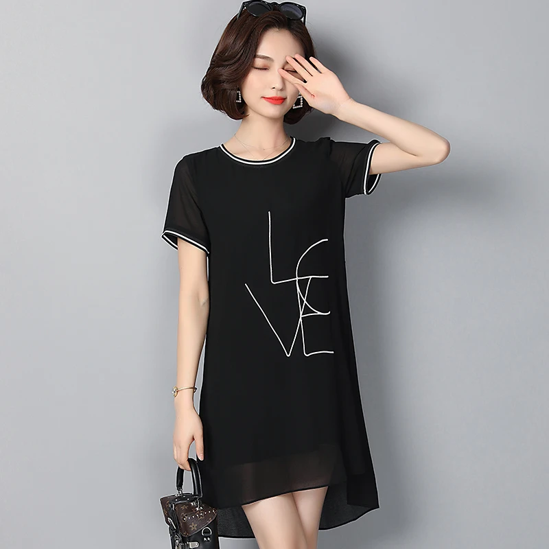 Doornot шифон Femme большой платье новое летнее Для женщин Мода-линии с коротким