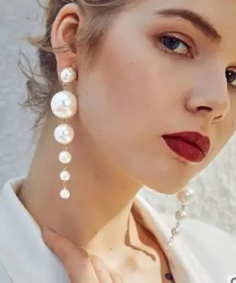 

Enjoy European and American new long style imitation pearl earring fashion personality with fashionable female South Earrings