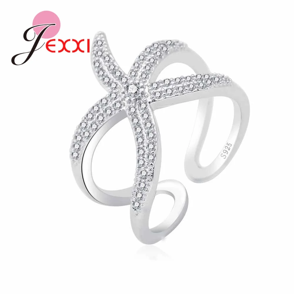 

Marine Plant Series 925 Sterling Silver Opening Ring Starfish Styling Natural Style Aquarium Dating Wedding Dance Party