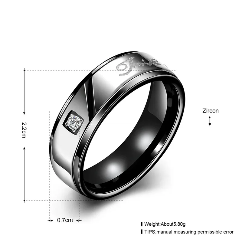 Engagement Rings With CZ Black Band SYLTGR100-A | Украшения и аксессуары