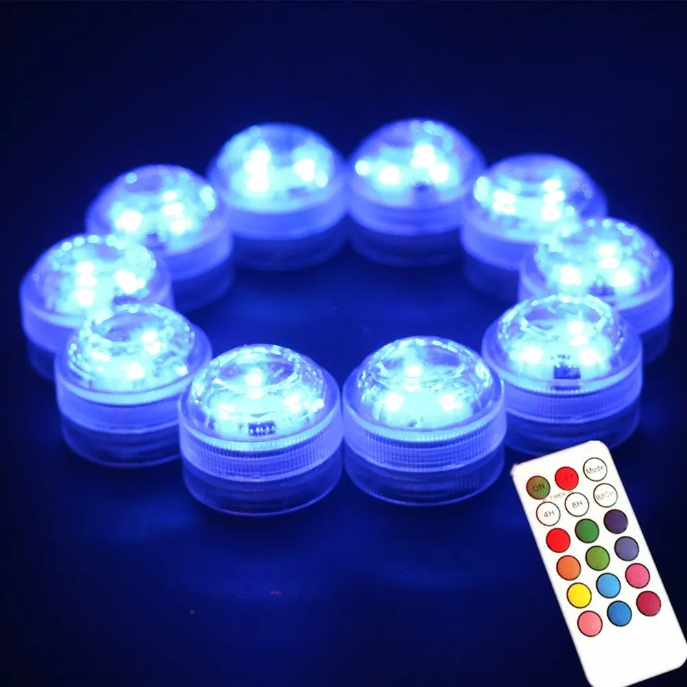 20 PCS/Lot Popular Waterproof Small Battery Operated Single Mini Led Submersible Lights For Crystal Vases Centerpiece Decoration | Лампы и