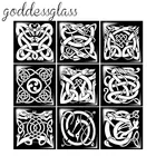 Черный узор 10 шт. смешанный 12 мм20 мм25 мм30 мм квадратный фото стекло кабошон демонстрация плоская задняя часть делая выводы