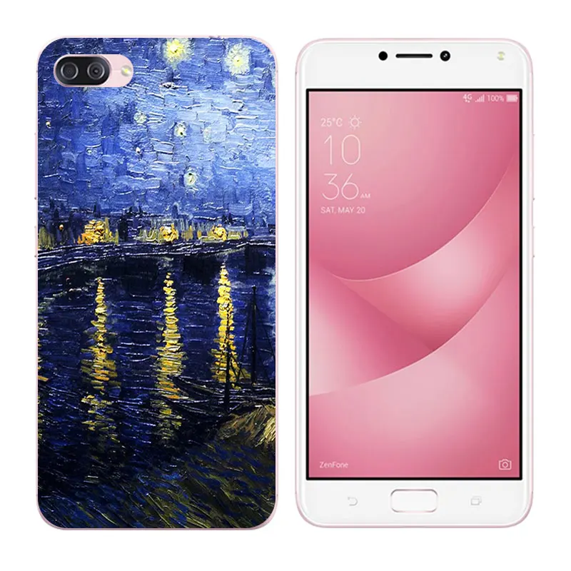 Silicone Cases For Asus Zenfone 4 Max ZC520KL 5.2&quot DIY Soft TPU Back Cover Pine Printing |