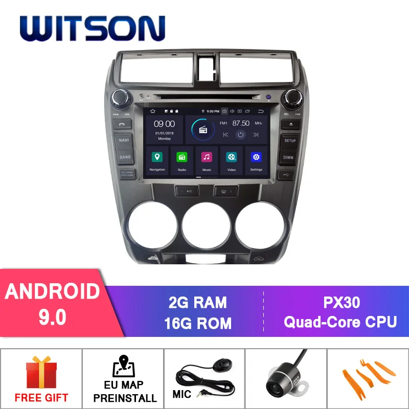 WITSON Android 9 0 IPS HD экран для HONDA CITY Автомобильный DVD стерео GPS навигатор 4 Гб RAM + 32 FLASH 8