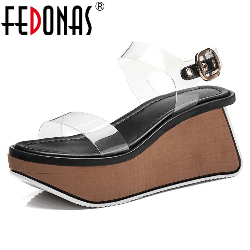 FEDONAS 2019 Новые женские босоножки фирменный дизайн высокое качество сандалии на