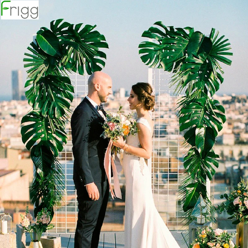 Frigg искусственные листья тропические пальмы Гавайская Вечеринка коричневые