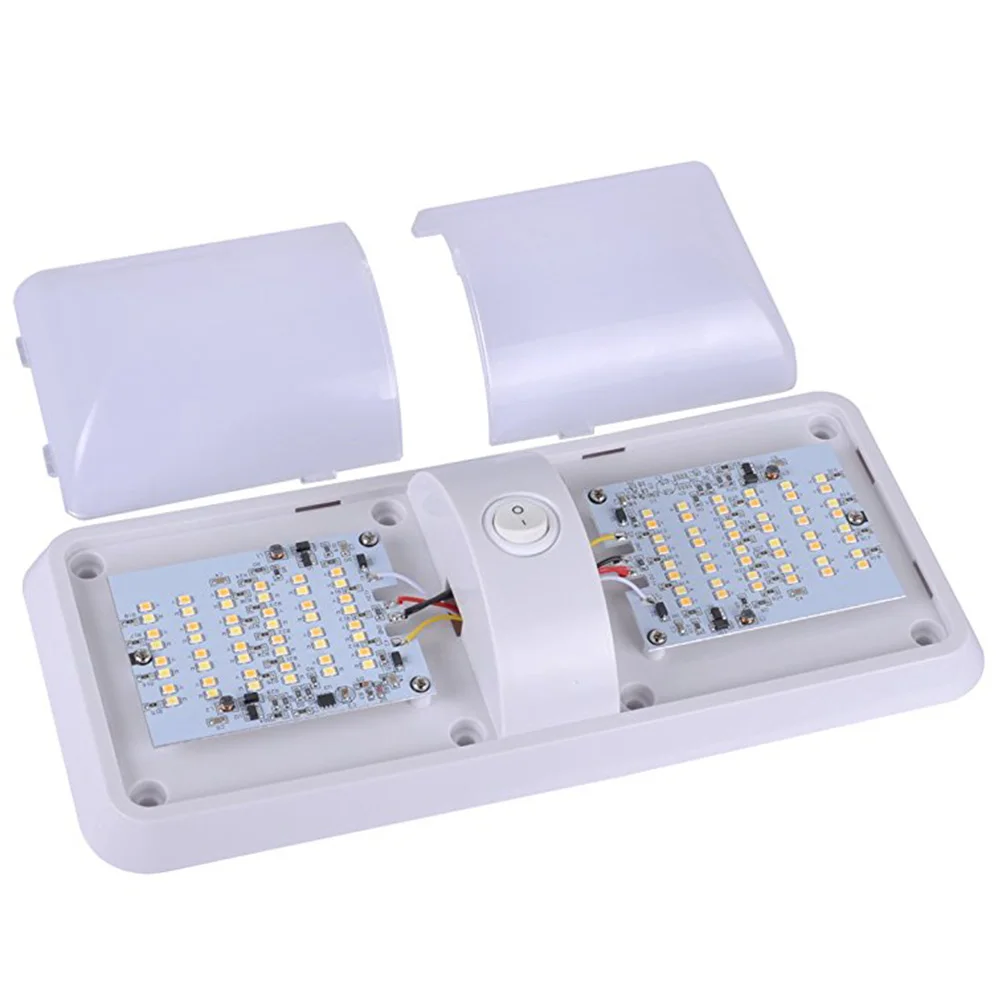 Прочный 2 шт 12В 48LED купол свет двойные внутренние потолочные светильники для RV