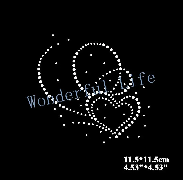 

Бесплатная доставка, теплопередача в виде сердца стразы, стразы с горячей фиксацией