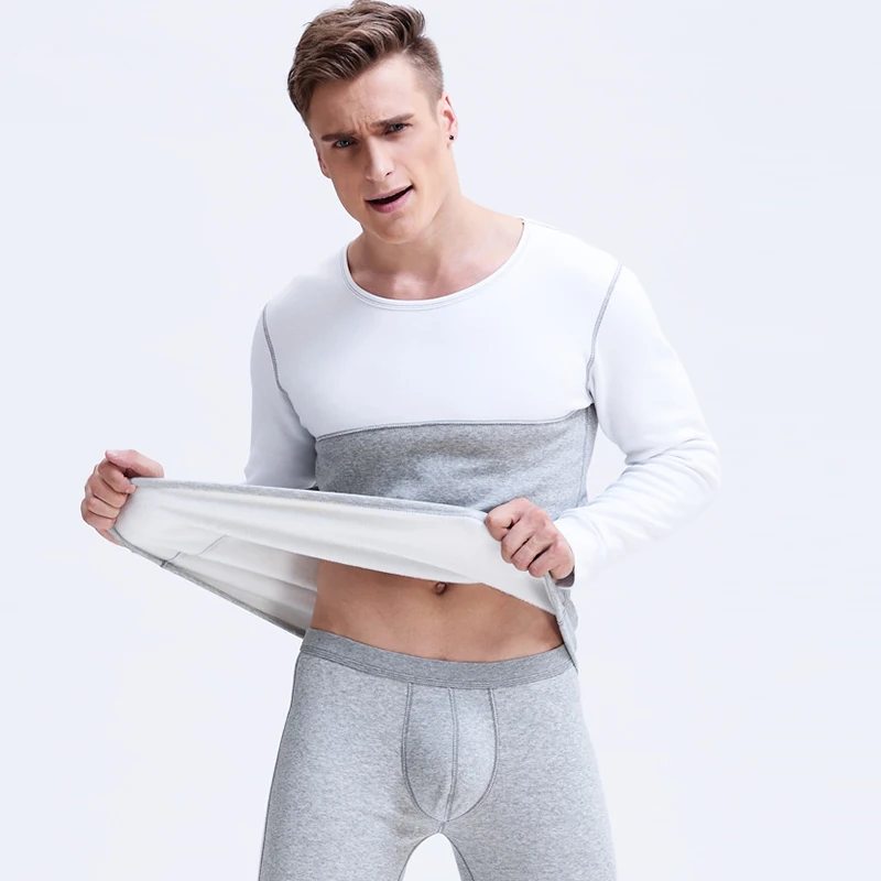 

Fashion One Set Thermal Underwear 2016 Winter Mens Warm Mens Long Johns Sexy Hot Underwear Patchwork Man Undershirt Tops&Pants