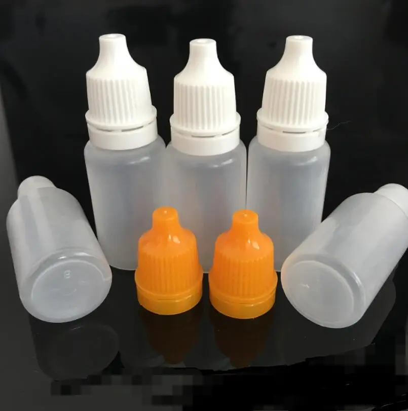 Wholesale 10ML Mini Plastic Dropper Bottles With Childproof Cap And Long Thin Tip for E juice |