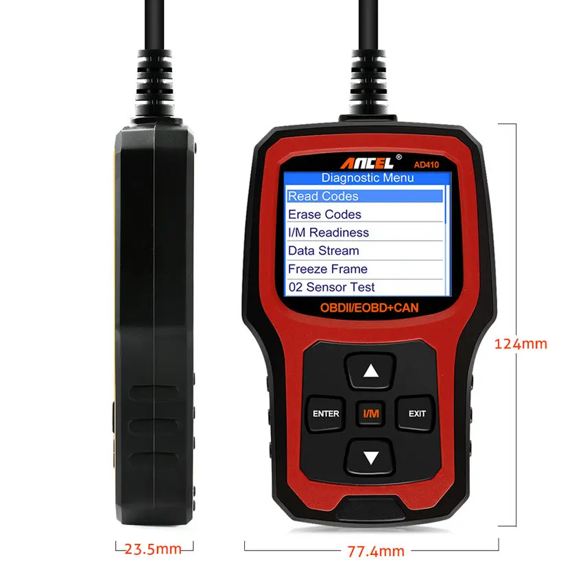 OBD2 Automotive Scanner Ancel AD410 Car Detector Auto Diagnostic Code Reader with O2 Sensor Tester PK AD310 NT201 ELM327 |