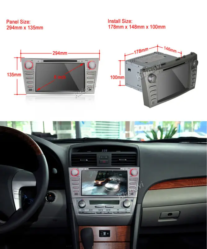 Автомобильный dvd-плеер Kirinavi android 7,1 1024*600 для toyota camry 2007 2008 2009 2010 2011 Автомобильная Мультимедийная система wifi 3g playstore