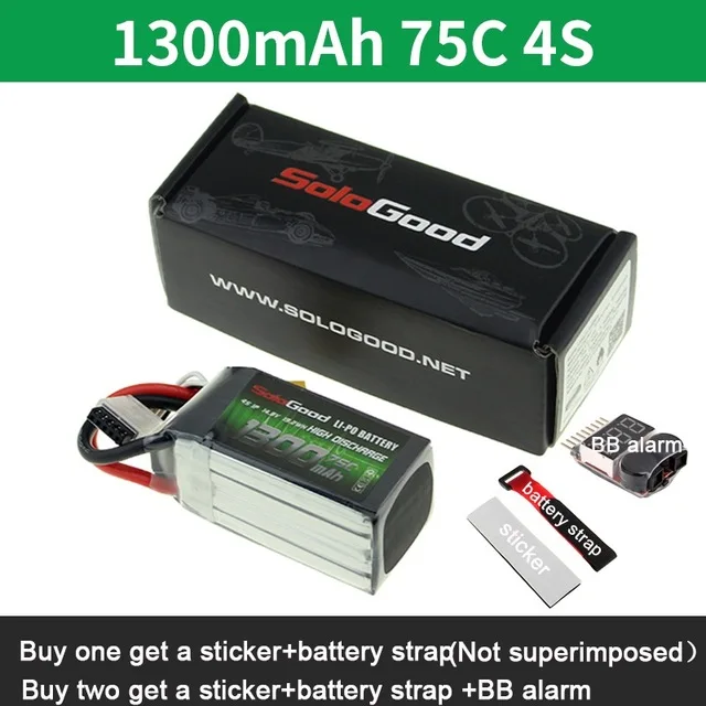 4S 1300mah 75C SoloGood Lipo Батарея 3S 4S 6S серии 75C 1150/1300/1500/1800 мА/ч, гнездовой разъем для скоростного радиоуправляемого дрона FPV Multicopter с неподвижным крылом - Цвет: 4S 1300mah 75C