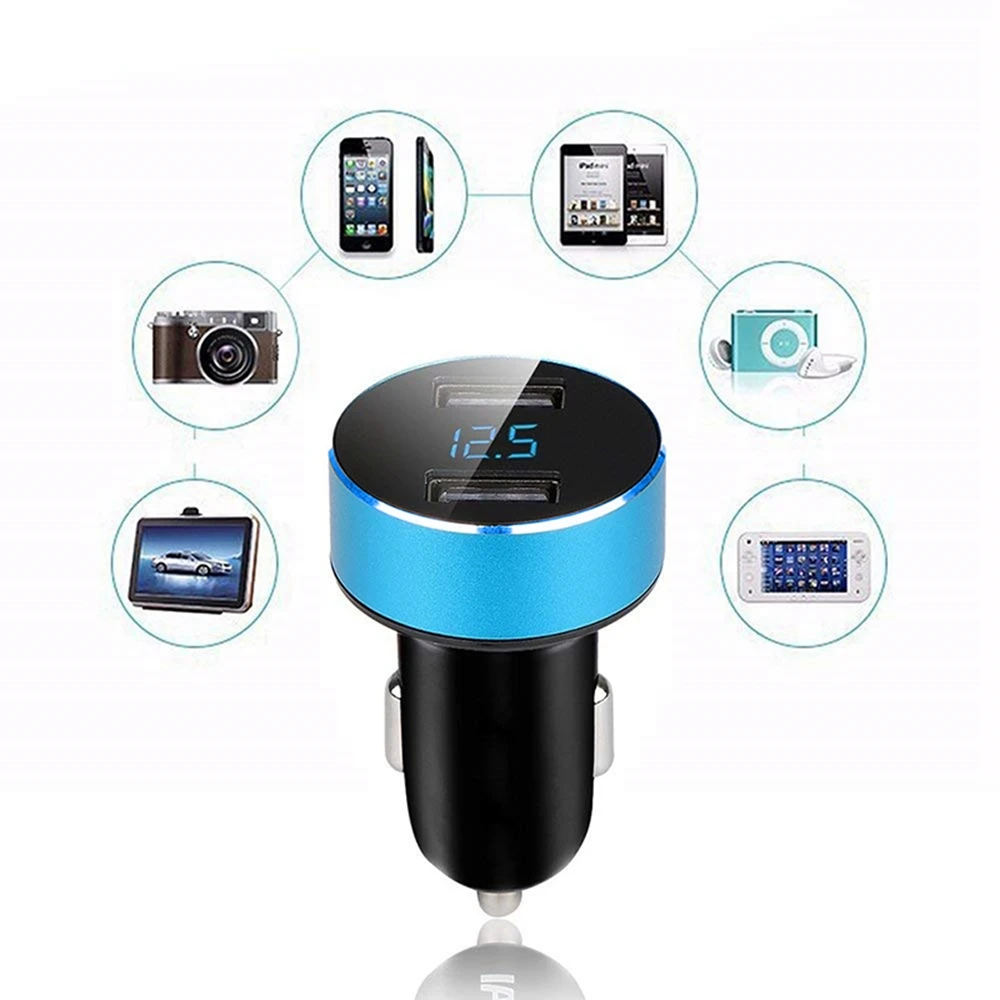 Автомобильное USB зарядное устройство 3.1A USB двойной светодиодный дисплей Универсальный мобильный телефон автомобильное зарядное устройство для IPhone 11 6 6s X 8 Plus Xiaomi планшет и т. Д