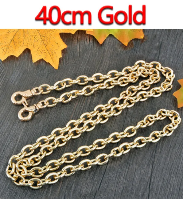40cm Gold DIY 40 см-160 см 9 мм золото, пистолет черный, серебряный сменная цепь плечевой ремень через плечо для сумки ручки O образный цепи - Цвет: 40cm Gold