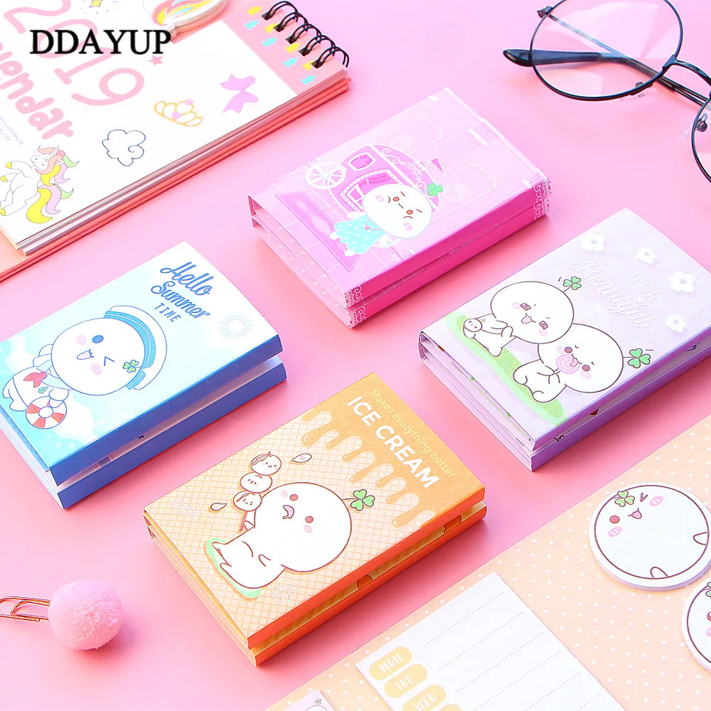 1 шт. Kawaii милый мультфильм блокнот Липкие заметки 6 складной подарки школьные