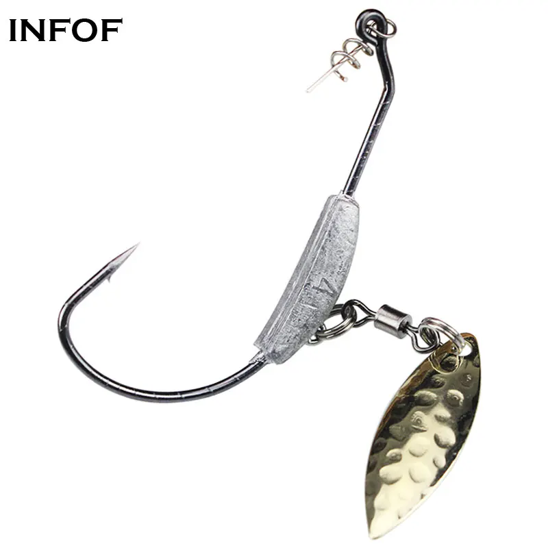 INFOF 5 предметов джиг крючком Плавание лезвие Jighead 4 5g 7 2g Lead Jig Head крючки станок и