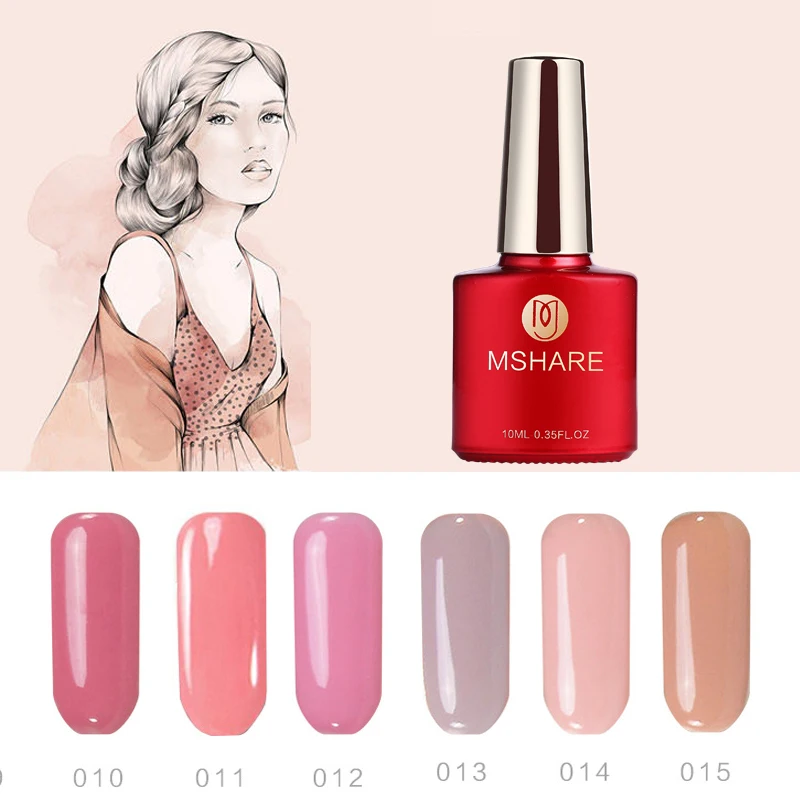 MSHARE 6 шт./лот полуперманентный Гель лак Nude Vernis для ногтей набор длительных УФ гель