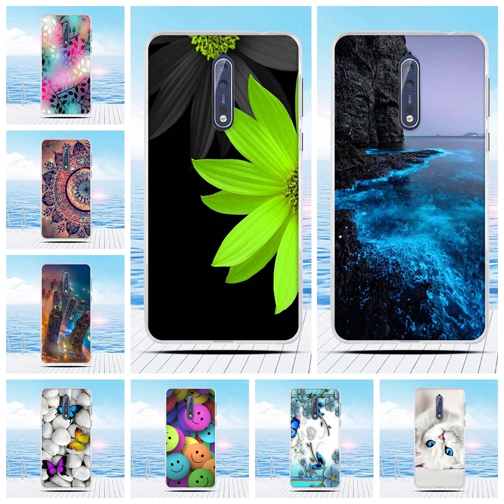 Мягкий силиконовый чехол из ТПУ с 3d-рельефным рисунком для Nokia 8 | Мобильные