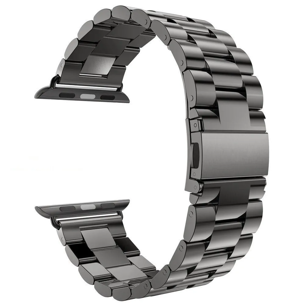 Ремешок из нержавеющей стали для iWatch Apple Watch 38 мм 40 мм 42 мм 44 мм серия 5 4 3 2 1 ремешок спортивный браслет ремешок черный серебристый
