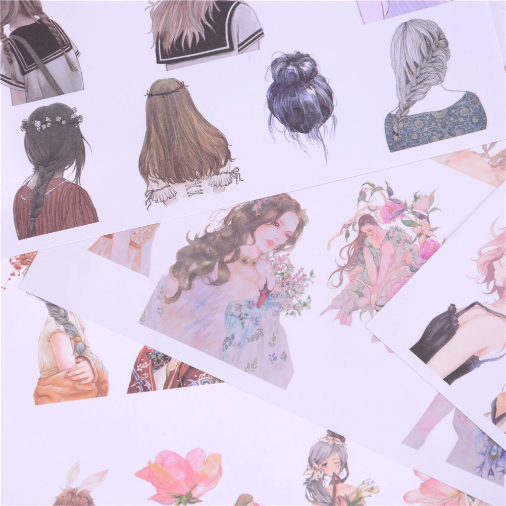 

2Sheets Styling Lovely Fashion Girls Stickers Toys PVC Diary Scrapbook Decoration DIY Sticker For Kids Random Style