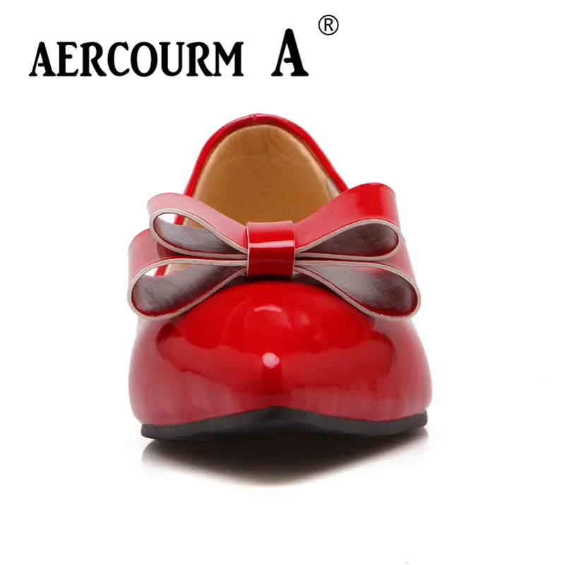 Aercourm A 2018 г. Новые весенние женские туфли на плоской подошве острый носок PU Heather