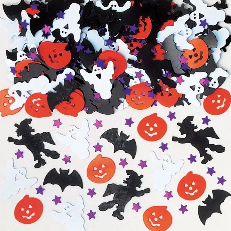 Вечерние конфетти для Хэллоуина черепа летучие мыши пауки тыквы украшение