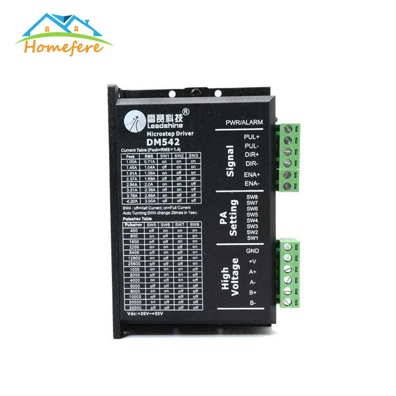 

2 phase Leadshine DM556 driver for 57MM 86MM stepper motor 36-60 VDC 2.1A to 5.6A DM442 for CNC Machine