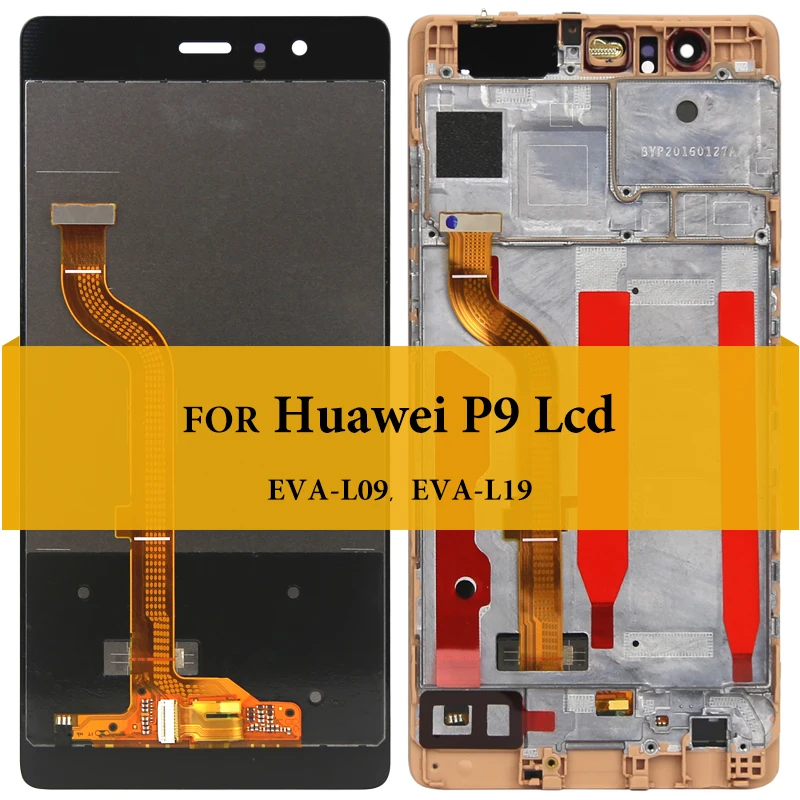 Для huawei P9 EVA-L09 EVA-L19 ЖК-дисплей Сенсорный экран с рамкой без битых пикселей Дисплей